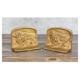 Lions on Savannah Cast Iron Bookends
