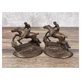 Hubley Cast Iron Whipper-In Steeplechase Bookends