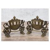 Cinderella Coach Bronze Carriage Bookends