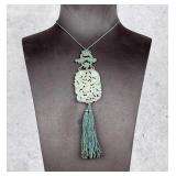 Antique Chinese Carved Jade Necklace
