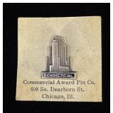 Art Deco Sterling Silver Commercial Building Pin