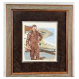 Edward Vebell Wiley Post Watercolor Painting