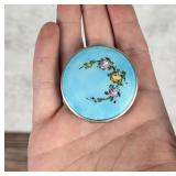 Art Deco Guilloche Enamel Sterling Compact