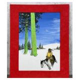 Ed Spotted Eagle Indian Oil Painting