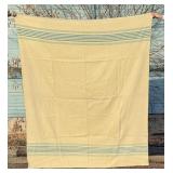 Antique Wool Blue Banded Fur Trade Blanket