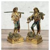 Pompeian Bronze Pirate Buccaneer Bookends