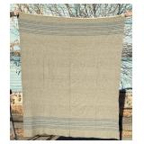 Antique Wool Blue Banded Fur Trade Blanket