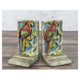 Hubley Cast Iron Parrot Bookends