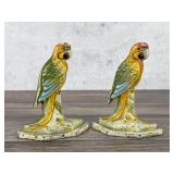 John Wright Cast Iron Parrot Bookends