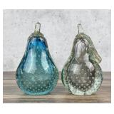 Pair of Murano Art Glass Pear Paperweights
