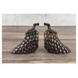 Mid Century Brass Grape Cluster Bookends