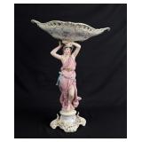 Antique German Porcelain Pedestal Bowl