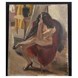 Franklin Watkins Nude Oil on Canvas Painting