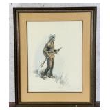 Harley Brown On the Hunt Gouache Painting