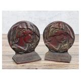 Cast Iron Art Nouveau Veiled Lady Bookends