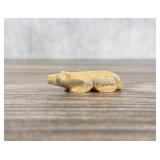 Zuni Butter Onyx Carved Badger Fetish