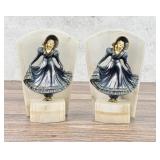 Art Deco JB Hirsch The Curtsy Bookends