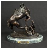 Charles M Russell Falling Rider Bronze
