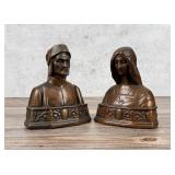 Pompeian Bronze Co Dante & Beatrice Bookends