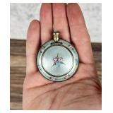 Art Deco Guilloche Enamel Sterling Compact