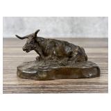 Charles M Russell Montana Sitting Steer Bronze
