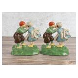 Hubley 332 Cast Iron Kissing Dutch Kids Bookends