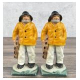 Littco Cast Iron Old Salt Fisherman Bookends