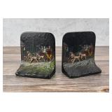 Hubley Cast Iron Coach & Horses Bookends 157