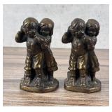 Cast Iron Peek A Boo Dutch Children Bookends