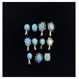 Navajo Sterling Turquoise Squash Blossom Pieces