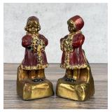 Armor Bronze Clad Christmas Girl Bookends