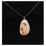 Antique Chinese Jade 14k Gold Pendant