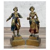 Pompeian Bronze Victorian Couple Bookends