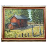 Montana Oil on Board Farm Painting