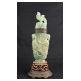 Antique Chinese Green Fluorite Urn