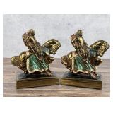 Paul Herzel Marion Bronze Knight Crusader Bookends