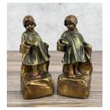 Farmette Bronze Clad Flower Girl Bookends