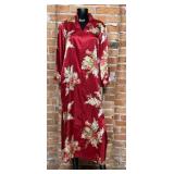 Oscar De La Renta Floral Satin Robe Kaftan