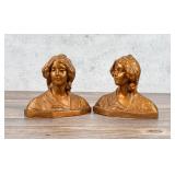 Art Nouveau Female Bust Bookends
