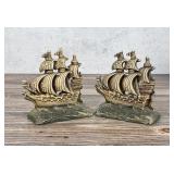 Cast Iron Spanish Galleon Pirate Ship Bookends