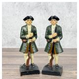 Cast Iron Revolutionary War Minuteman Bookends