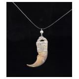 Sterling Silver Bear Claw Pendant.