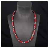 Venetian Red Chevron Elbow Indian Trade Beads