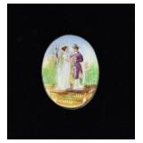 Victorian Hand Painted Porcelain Brooch