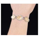 .800 Silver Mother of Pearl Cameo Bracelet