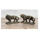 Bronze Lion Bookends
