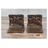 Weidlich Brothers Bronze Three Foxes Bookends 643
