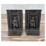 Metal Art Bronze Roman Caesar Bookends 598