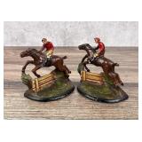 Hubley Cast Iron Whipper-In Steeplechase Bookends