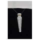 Sterling Silver Crystal Lay Down Perfume Bottle
